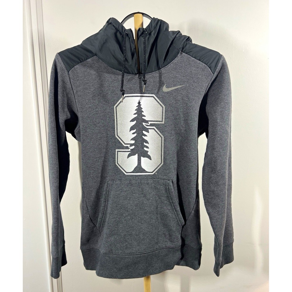 Nike Stanford Cardinal Hoodie Gray Black Tree S College NCAA Pullover Sweatshirt